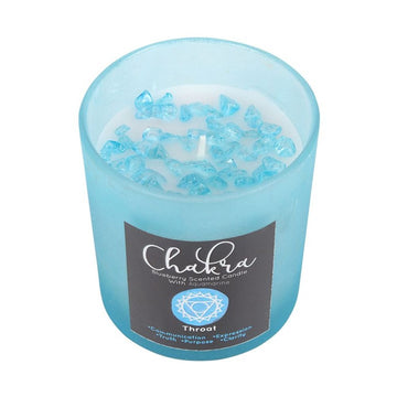 Throat Chakra Blueberry Crystal Chip Candle