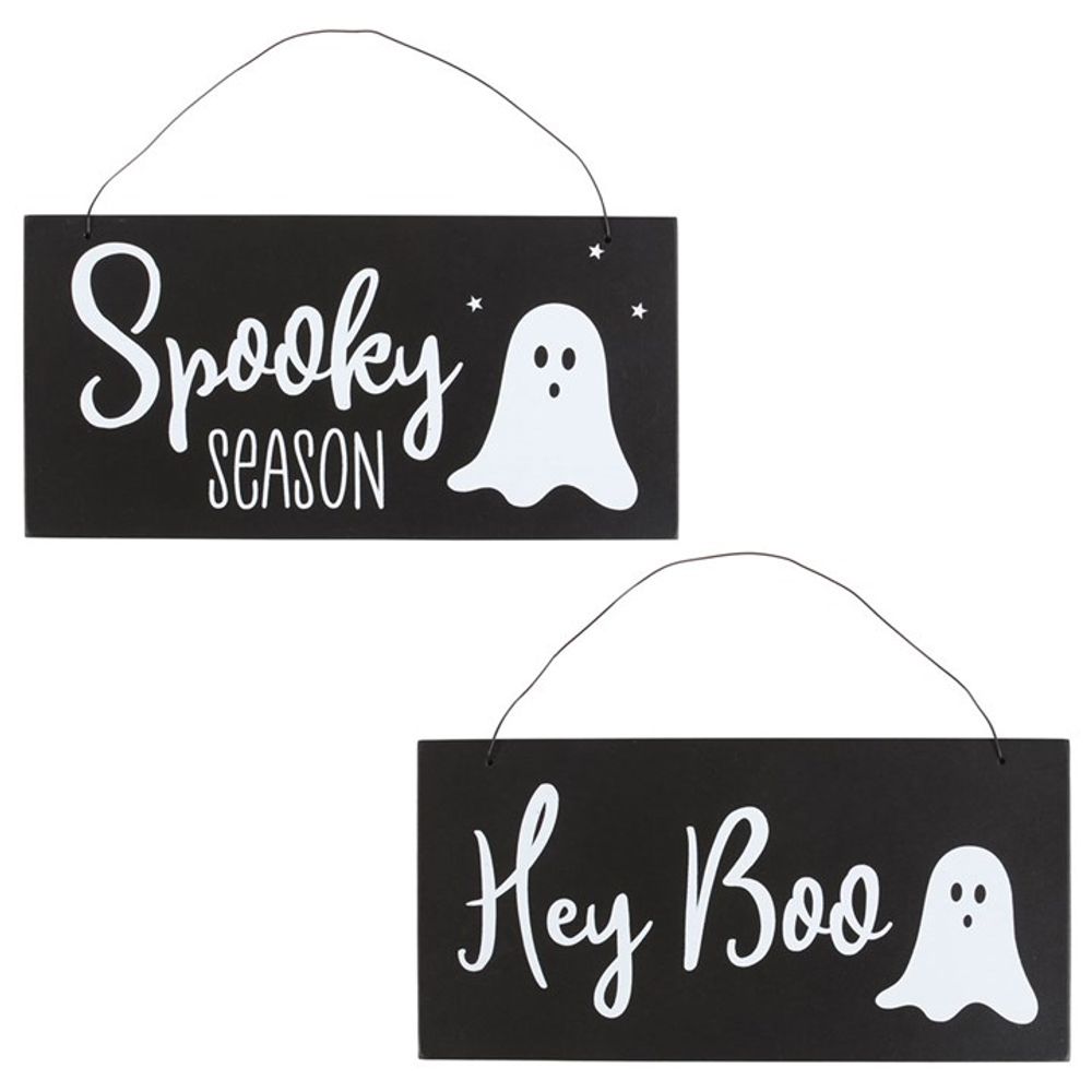 Set of 2 Hey Boo Signs