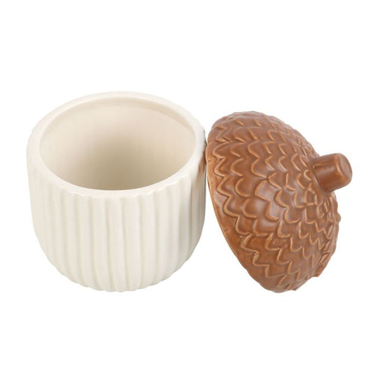 Autumn Acorn Ceramic Storage Jar