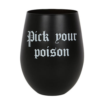 Pick Your Poison Stemless Wine Glass