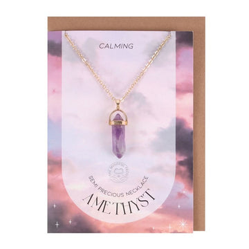 Amethyst Crystal Necklace Card