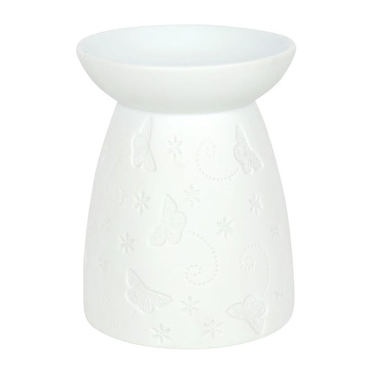 White Ceramic Butterfly Oil Burner