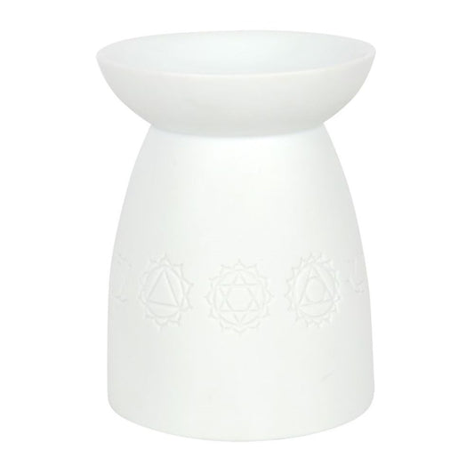 White Ceramic Seven Chakra Oil Burner