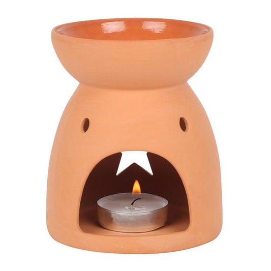 Star Cutout Terracotta Effect Oil Burner