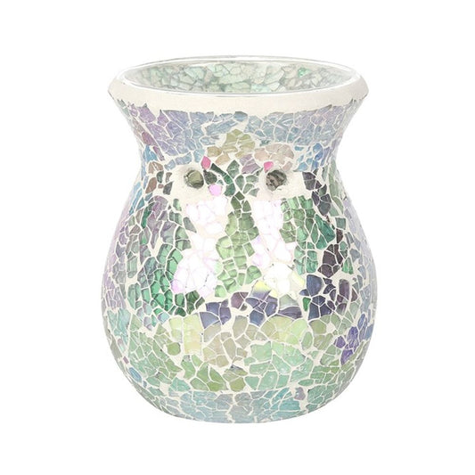 Small Light Blue Iridescent Crackle Oil Burner